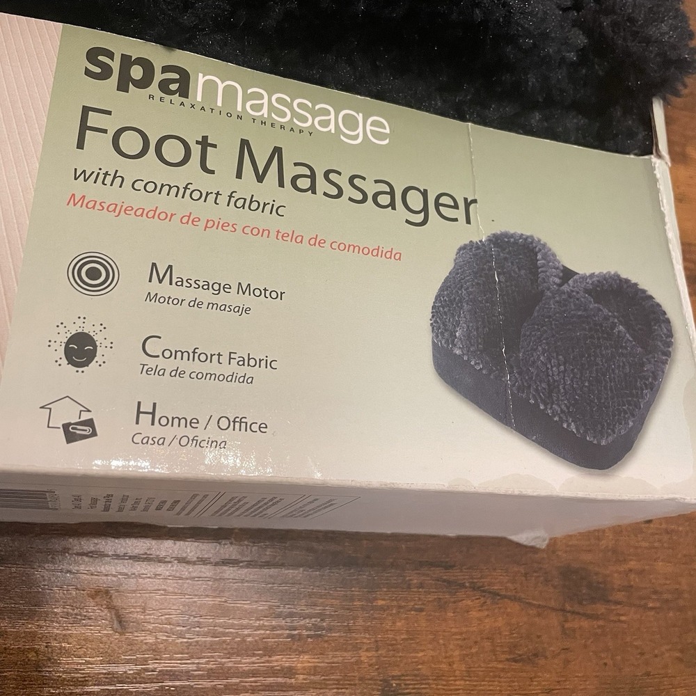 ✅Spa Massage Foot Massager Comfort Fabric With Vibration Black Fleece #️⃣0734